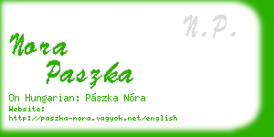 nora paszka business card
