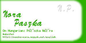 nora paszka business card